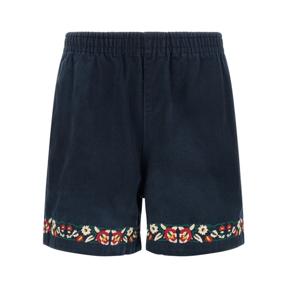 FOUND Blue Cotton Bermuda Men's Shorts